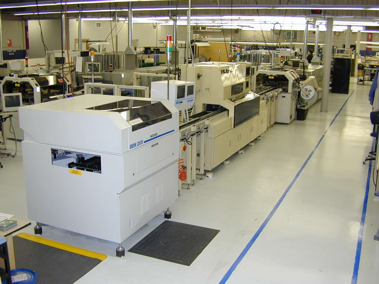 Production floor highlighting a high speed surface mount line